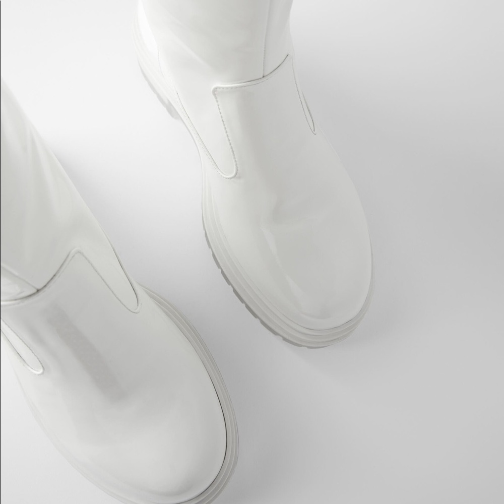Zara white rain boots with transparent lug soles - Picture 3 of 5